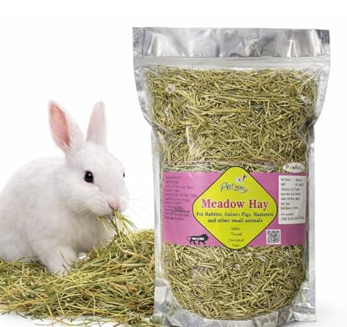 PETZEE Meadow Hay Food for Rabbits, Guinea Pigs, Hamsters & Other Small Animals | 100% Natural Fiber-Rich Daily Feed for Digestive & Dental Health (400 g)