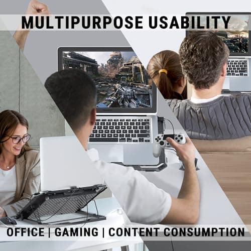 Ant Esports NC230 Gaming Notebook Cooler for 10–17 Inch Laptops | Cooling Pad with 6 Fans RGB | USB Powered Silent Fan | Adjustable Height Cooling Stand | Compatible with MacBook, PS5 & PS4 5