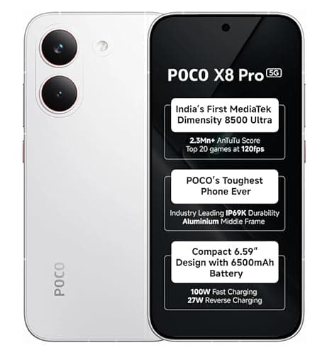 POCO X8 Pro 5G (White, 8GB RAM), 256GB Storage