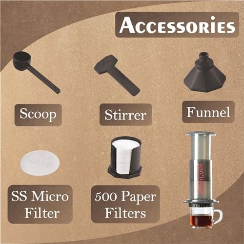 KaldiPress Coffee Press Percolator with Metal and 500 Paper Filters (Black) 4