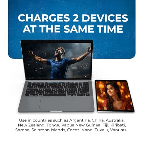 OREI India to Australia Plug Converter, New Zealand & China & More - Type I - 2 in 1 - Perfect for Laptop, Camera Charger and More - CE Certified - RoHS Compliant - Beige - 5 Years Warranty 4