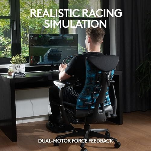 Logitech G29 Driving Force Racing Wheel and Floor Pedals, Real Force Feedback, Stainless Steel Paddle Shifters, Leather Steering Wheel Cover for PS5, PS4, PC, Mac - Black 2