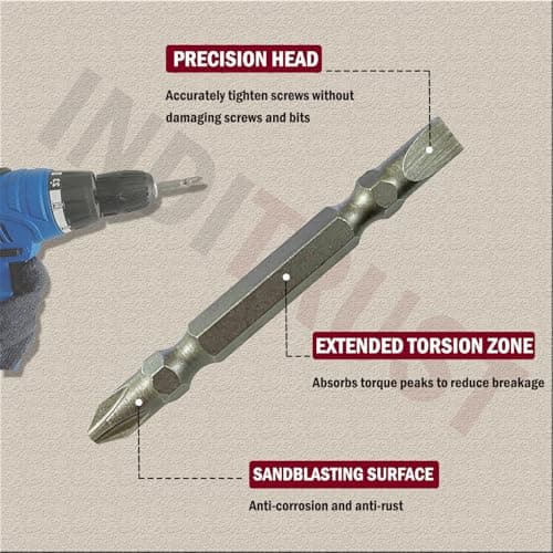 Inditrust PH2 Bits Screwdriver Plus and Minus Bit, Shape +/- (10 BITS) 4