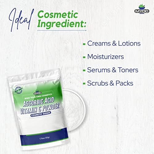 MYOC Ascorbic Acid (Vitamin C) Powder for DIY skincare - 50 g — cosmetic grade brightening antioxidant for serum and moisturiser formulations 4