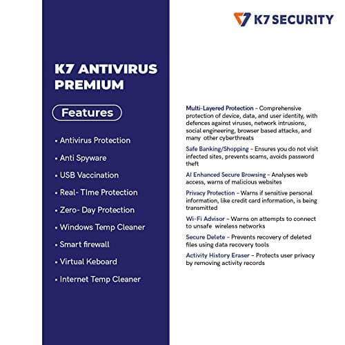 K7 Security K7 Antivirus Premium- 1 User, 1 Year (Email Delivery In 2 Hours, No Cd) 3
