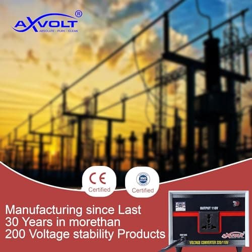 Axvolt Crysta 1500 Watt Step Down Voltage Converter | 220V–240V to 110V–120V Heavy Duty Transformer | Use USA, Canada & Japan Appliances in India | Universal Socket | 2-Year Warranty 3
