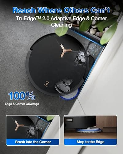 ECOVACS DEEBOT T50 MAX PRO Omni Robot Vacuum and Mop, 18,500Pa Suction, 18mm Auto-Lift, ZeroTangle &TruEdge 2.0, AIVI 3.0 Obstacle Avoidance, Auto Hot Water Mop Wash/Dry/Refill, Self-Emptying 4