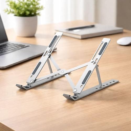 Tryla 6 Angles Adjustable Aluminum Ergonomic Foldable Portable Tabletop Laptop/Desktop Riser Stand Holder Compatible with MacBook, HP, Dell, Lenovo 2