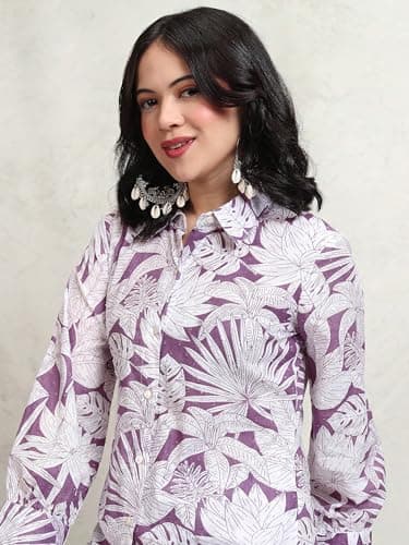 Vishudh Women Regular Fit SHIRT COLLAR CO-ORD SET VPCS000052 Pink XL 2