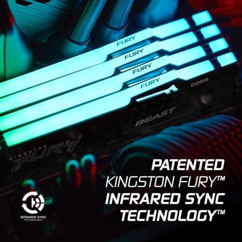 Kingston FURY Beast RGB 16GB 6000MT/s DDR5 CL36 Desktop Memory | AMD EXPO | Single Module | KF560C36BBE2A-16 3