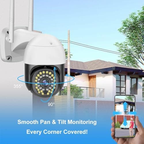 Guard Well 4MP WiFi PTZ Security Camera for Home Outdoor | Full HD | 360° Rotation | Color Night Vision | Motion Detection | Two Way Audio | Wireless Home CCTV with Mobile App V380 Pro (Black Dome) 4