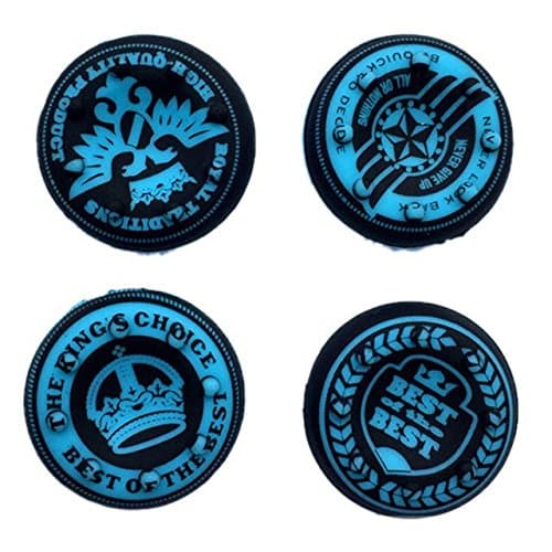 Black & White King's Choice Thumb Grips (4pc) for Xbox One & One S by FOXMICRO Sweat Free 100% Silicone Precision Raised Antislip Rubber Analog Stick Grips for Xbox One Controller (4 Grips) -FM