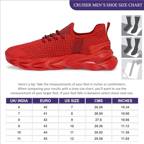 Cruiser Sneaker for Men | Lightweight & Stylish | Breathable Mesh Lace-Up Shoes | Casual Wear, Gym, & Street Style 2644-3 6