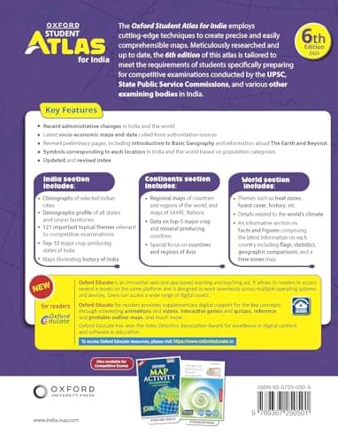 Oxford Student Atlas for India | 6th Edition | For UPSC and Competitive Exams | Latest Edition Paperback –January 2025 2