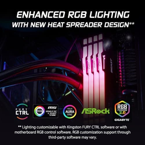 Kingston FURY Beast RGB 16GB 6000MT/s DDR5 CL36 Desktop Memory | AMD EXPO | Single Module | KF560C36BBE2A-16 2