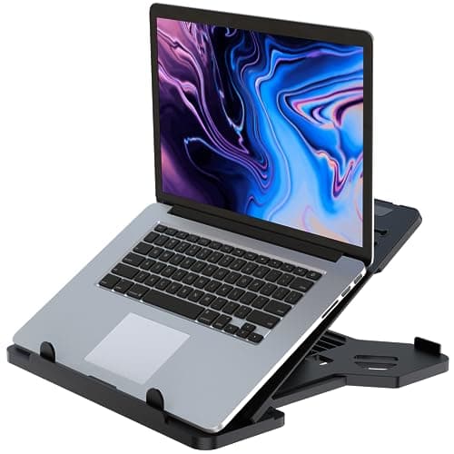 ELV Direct Adjustable Foldable Laptop Stand, Portable Laptop Riser, Laptop Tabletop Stand for Desk Foldable, Ergonomic Computer Notebook Stand Holder for Laptops up to 15.6 Inches 3