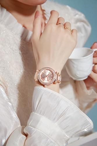 Giordano Luxury Analog Watch for Women - Elegant Crystal Design with sub dial and Diamond Studed statinless Steel Strap 2