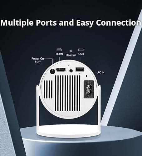 PLAY New Launched 4K 2K Full HD LED 180 Degree Rotation Latest Android, 5000 lumens with WiFi Bluetooth inbuilt Speakers Portable Projector 3
