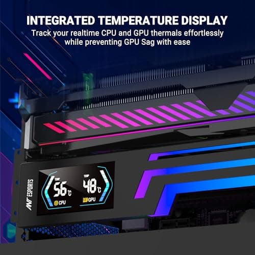 Ant Esports GCB200 ARGB GPU Holder & Anti Sag Bracket with Temperature Display and Built-in ARGB Strip (Black) 3
