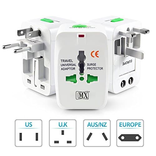 MX Universal Travel Adapter Worldwide All in One Plug for 150+ Countries, International Power Adapter with US UK EU AU Plug, Compact Travel Adapter with LED Indicator for Mobile Laptop Charger 2