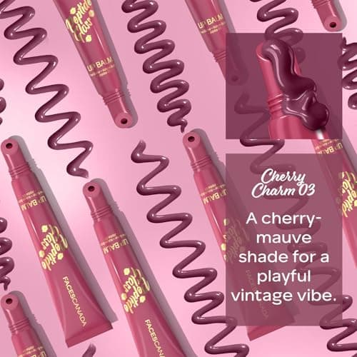 FACES CANADA Peptide Gloss Lip Balm - Cherry Charm 03, 10 ml | Tinted Lip Balm | Deeply Nourishing | Lightweight | Soft & Smooth Finish | Overnight Lip Treatment | With Butters & Hyaluronic Acid Infus 4