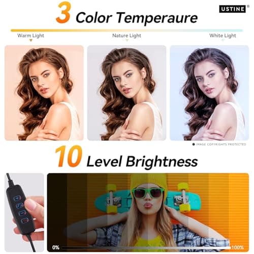 USTINE Youtuber Kit | 10" Ring Light | Wireless mic | Extra-Long Selfie Stick with Large Reinforced Tripod Upto 67 inch/170 cm with, BT, Fb Videos, Reels. (Tripro X5 + 10" Light+Wireless Mic) 3