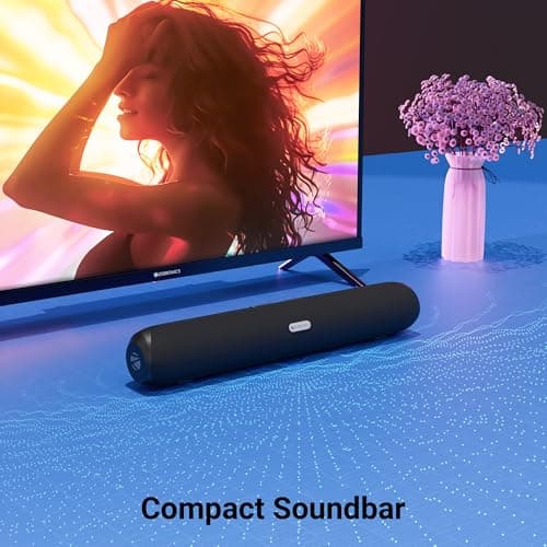 Zebronics Wireless Bluetooth Soundbar, 26 Watts, Upto 7 Hours Playback, Dual 52mm Drivers, Dual Passive Radiators, LED Indicator, TWS, Fabric Finish, Type-C Charging, USB, AUX (Vita Bar 203) 2