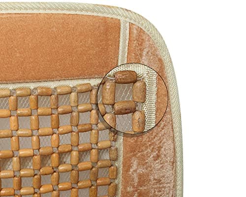 AutoWhrib Wooden Beads Cool Seat Cover Set for Cars Two Units | Car Seat Cover Accessory with Massage Cushion Mat | Breathable Seat Cover for Comfortable Drive 3