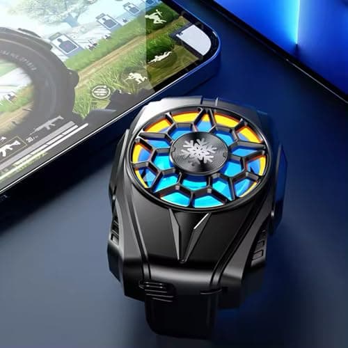 BESTOR Gaming Phone Cooler, Built-in Battery with 3 fan Modes, Wireless Charging and RGB Lights for iPhone, Smartphones from - Advanced Cooling & Charging, with Long Battery Life 5