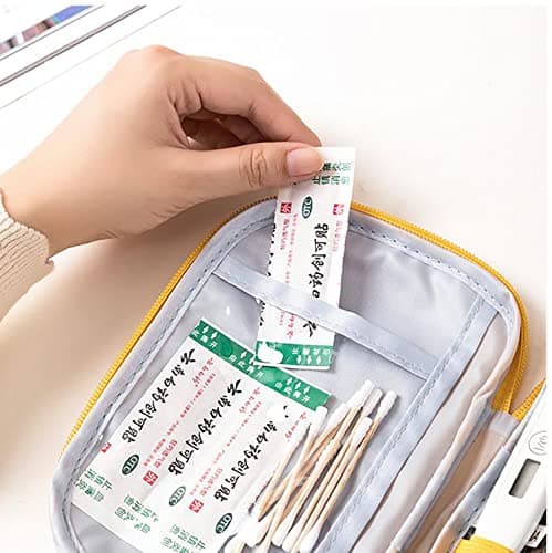 House of Quirk Nylon Oxford First Aid Bag, Empty First Aid Pouch, Mini Portable Medical Bag For Outdoor Camping Hiking Travel Emergency, Multifunction Emergency Medicine Storage (Yellow) 5