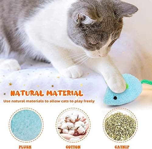 RvPaws Mouse Toy - 6 Pieces Cats Mouse Plush Cat Toys Realistic Cute Kitten Mice Filled Polyfill Rat for Cat 4