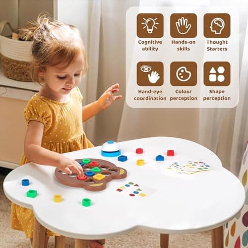 PRIME DEALS Geometric Shape and Color Matching Puzzle Board Game with Bell for Kids 3+ Years | Sensory Educational, Fun and Learning Toy for Children | Ideal for Gifting 3