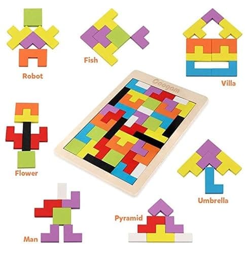 Wooden Russian Block Puzzle for Kids & Adults | Brain Teaser Intelligence Game | Montessori Educational Puzzle for Logical Thinking & Problem Solving | Age 2–10 Years 2