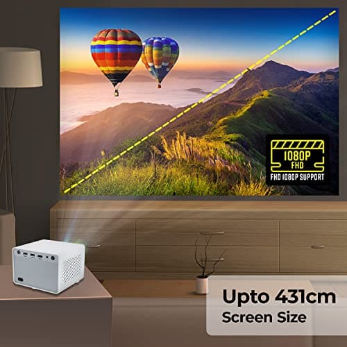 Zebronics PIXAPLAY 20 LED Projector with FHD 1080p, HDMI, USBx2, Aux Out, Bluetooth v5.1, Upto 431 cm Screen Size, Built-in-Speaker, 3000 Lumens and a Compact Design 4