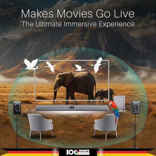 Blaupunkt SBW600 XCEED Emperor India’s Most Powerful 12.1.4 Dolby Atmos Home Theatre | 17 Runway Acoustic Drivers | 1200W RMS | 8" Wireless Subwoofer I HDMI-eARC I Wireless Mic I 3-Year Warranty 5