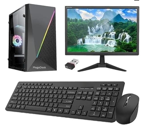 Desktop Computer Set, i7 3rd Gen, 8GB RAM, 256GB SSD, 19" HD LED Monitor, RGB Keyboard & Mouse, WiFi, Windows 11, MS Office, Speaker (8-256GB)
