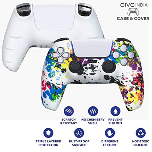 OIVO INDIA Multicolor Controller Silicone Cover Case PS5 Controller Skin Anti Slip Protective Case Sleeve Compatible for Sony PS5 Controller 4