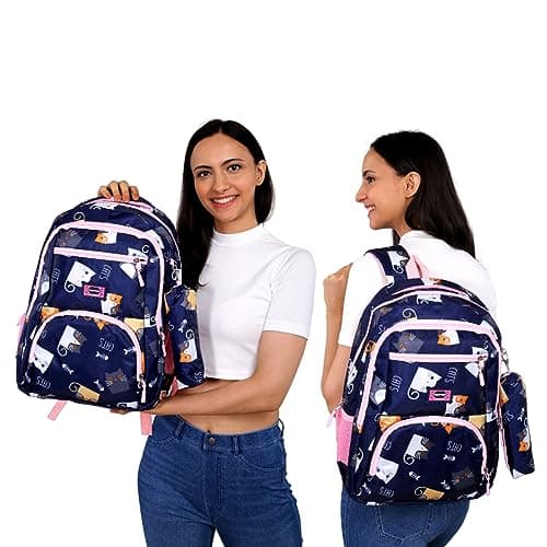 Tinytot 24 Litre, Stylish & Trendy Water Resistant Hi Storage School Collage Travel Backpack Bag for Girls, 16 Inch 5