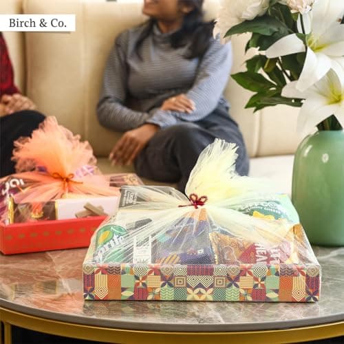 Birch & Co. Gift Box - Birthday Gift Packing Box For Women - Decorative Folding Paper Gift Hamper Empty - Dyi Gift Packs With Tie Ribbons And Nets, Stylish Gift Boxes, Multicolor, Pack Of 4 6