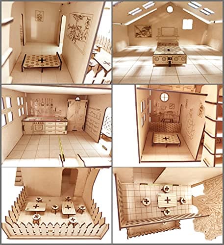 StepsToDo Big Size Doll House and Furniture Making Kit. Painting Kit. 18 Inch Height and 18 Inch Width. Premium Pine Wood 3D Puzzle. No Hammer, Glue Required. 5