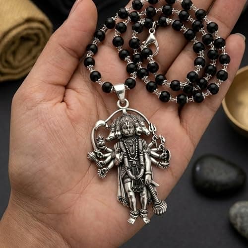 100% Original Karungali Mala with Panchmukhi Hanuman Ji Locket | Lab Certified Black Ebony Wood 54 Beads Mala for Protection, Wealth & Spiritual Healing | Premium Karungali Malai for Men & Women (7mm) 6