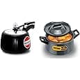 Hawkins - F40 Futura Hard Anodised Pressure Cooker, 3 Litre and Futura Hard Anodised Aluminium Deep Fry Pan(Fish-Fry Kadhai), 2.5 litres, Black (AFFK25G)