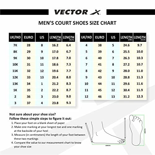 Vector X Ranger Badminton/Court Shoes Plus Non Marking Crepe Rubber Outsole, Lightweight & Comfort Shoe Best for Squash, Table Tennis,Volleyball, Basketball & Indoor Sports (White-Red) Size 5 3