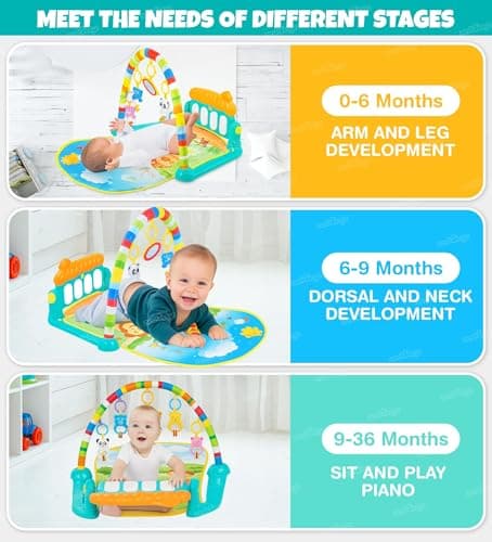 Zest 4 Toyz Baby Play Mat for Babies (1 Year Warranty) Play Gym Floor Mat for Kids with Hanging Rattles Lights & Musical Keyboard Kick and Play Bed | Piano Gifts for New Born Baby - Made in India 2