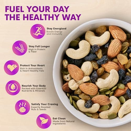 Ethno Protein Packed Bio-Activated Trail Mix (14-Pack) - Roasted Almonds, Cashews, Raisins, Pumpkin Seeds - Sprouted Nuts & Seeds + Mixed Dry Fruit Combo Pack - No Added Sugar, Oil-Free, Healthy Snack 5