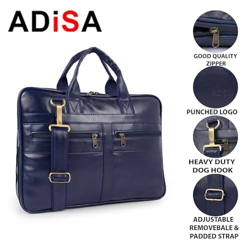 ADISA Laptop Messenger Office Bag Briefcase for Work for Men (LB6054-NAV) 3