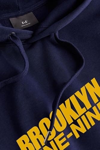 THE DUFFERS Men & Women Cotton Hoodie Brooklyns Nine-Nine Hooded Sweatshirt Blue XL 2