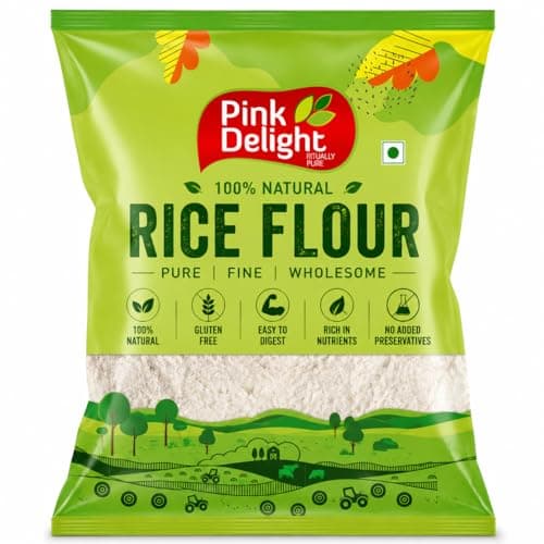 Pink Delight Rice Flour 800g | Natural Rice Atta | Fine & Smooth Gluten Free Flour for Idli Dosa Appam Roti Baking & Snacks | Easy to Digest Rice Powder for Everyday Cooking