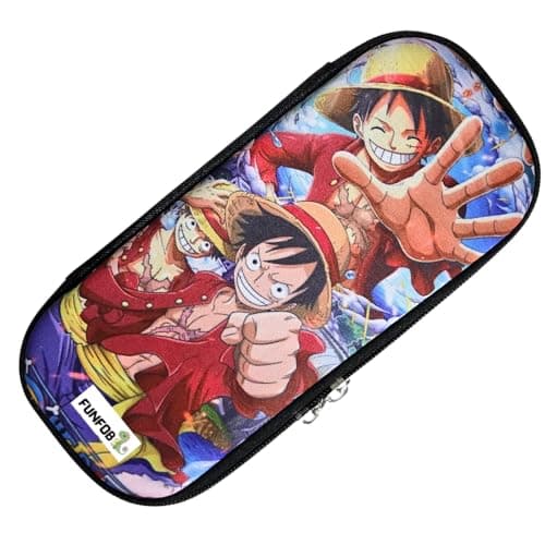 FUNFOB Anime Pencil Box for School College for Pen Pencil Or Other Stationery Products Luffy Pencil Pouch | Luffy Red Cap 2