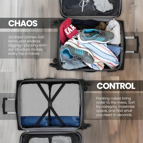 FATMUG Packing Cubes Travel Pouch/Bag Suitcase Organiser Set of 4 (2 Medium and 2 Small) (Navy Blue) 3